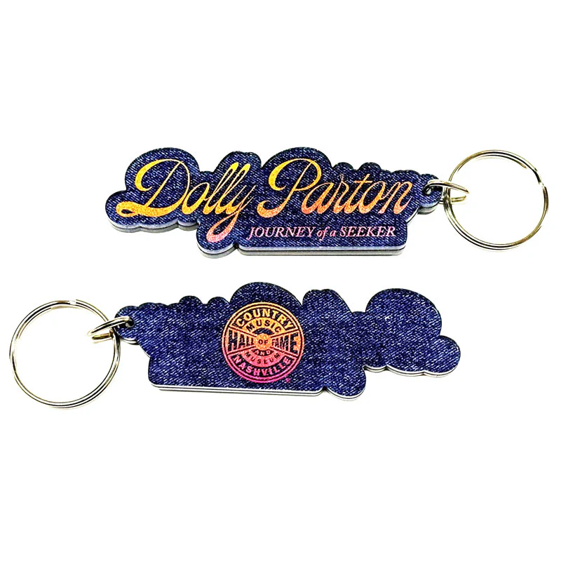 Dolly Parton: Journey of a Seeker Denim Acrylic Keychain - Image 2