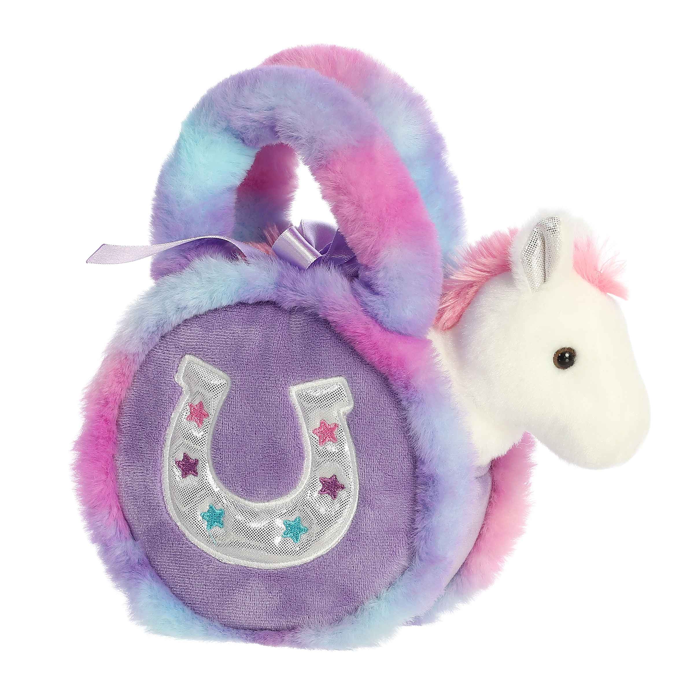 Fancy Pals Lavender Horseshoe Plush Purse