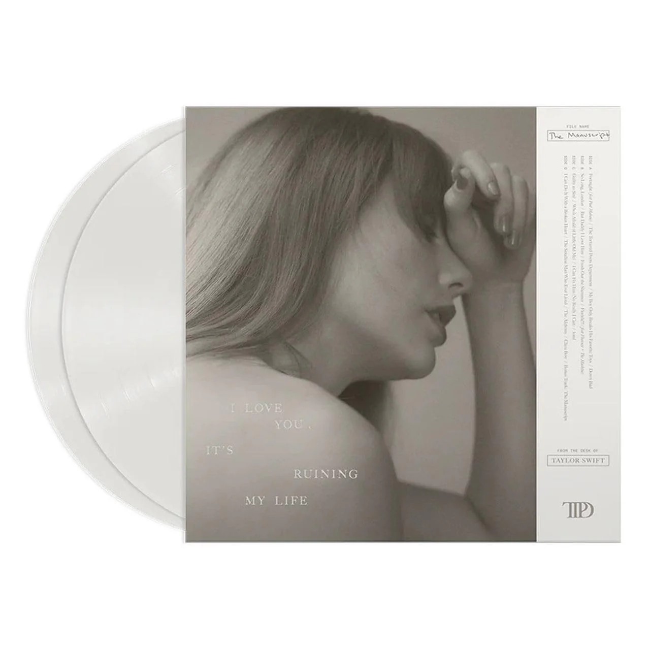 TAYLOR SWIFT: TORTURED POETS DEPARTMENT VINYL LP - GHOSTED WHITE - Image 2